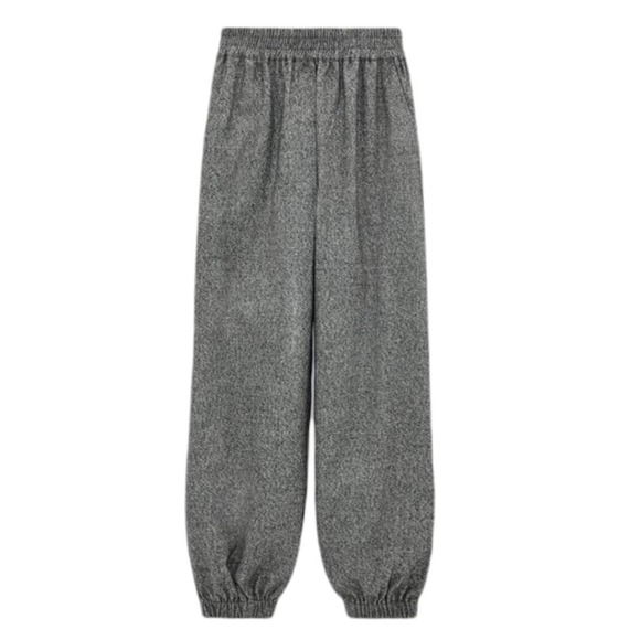 NWOT Zara Heathered Black Gray Soft Flannel Cropped Hoodie/Jogger Pants Set - Picture 4 of 16